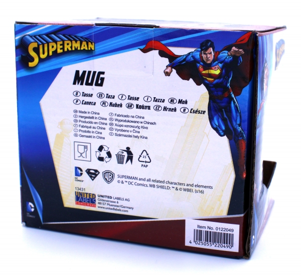 DC Universe Superman Tasse aus Steingut mit geprägtem "Superman Logo" von United Labels